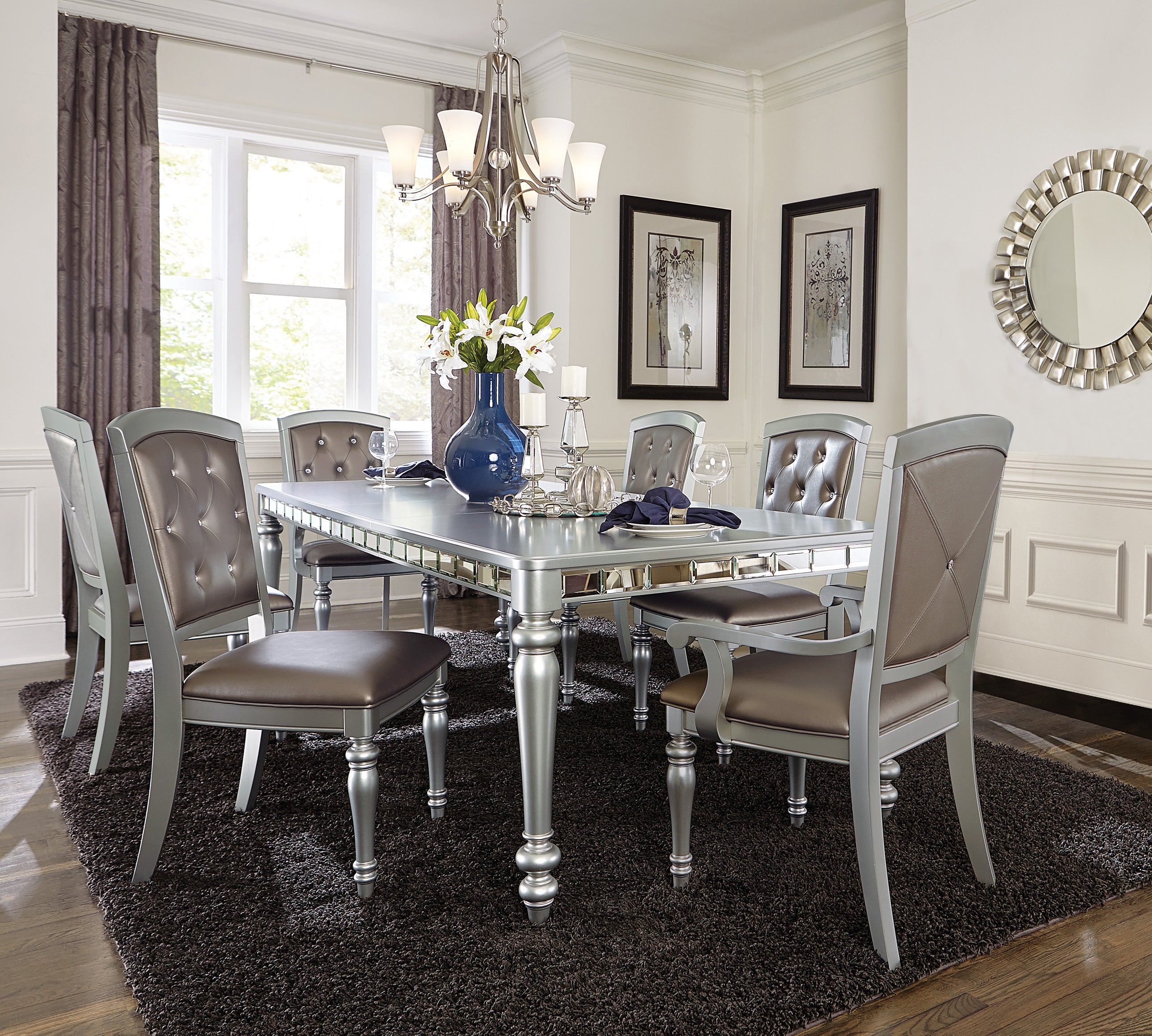 Orion 7-Piece Dining Set - Silver