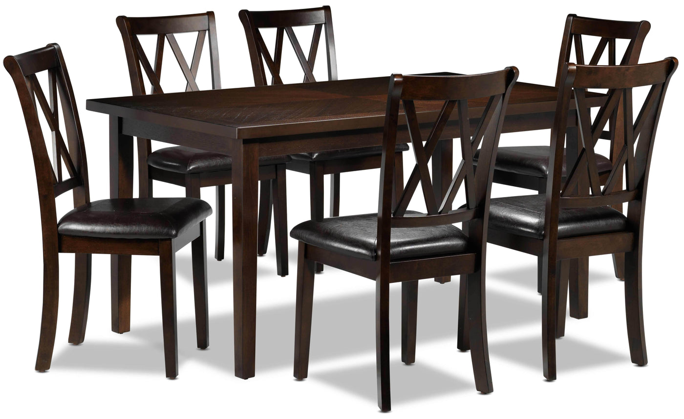 Lauren 7-Piece Dining Set - Dark Brown, Brown
