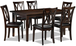 Lauren 7-Piece Dining Set - Dark Brown, Brown