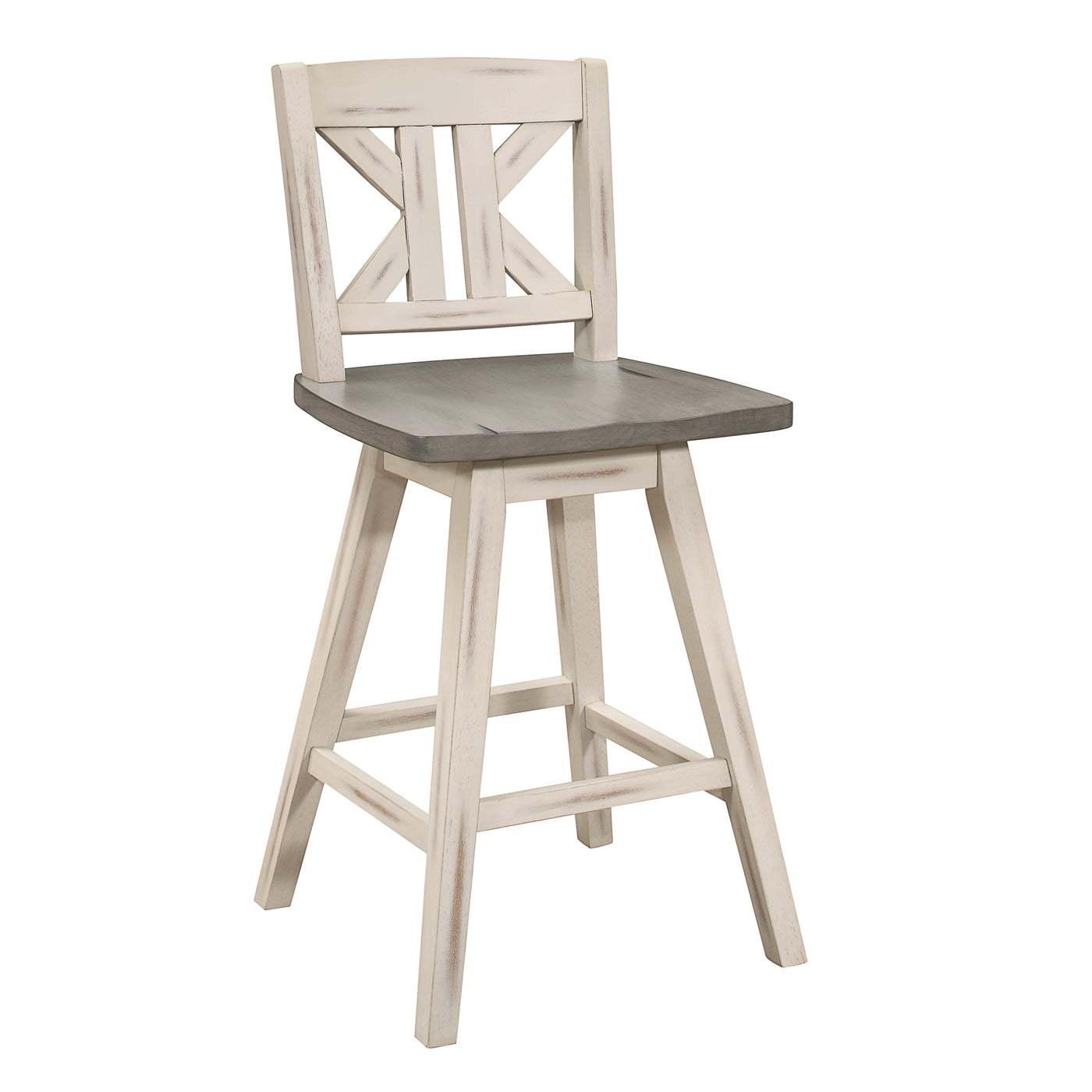 Willie Counter Height Stool - White, Grey