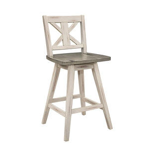 Willa Counter Height Stool - White, Grey