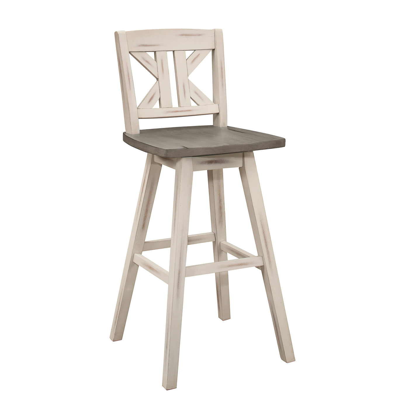 Willie Bar Height Stool - White, Grey