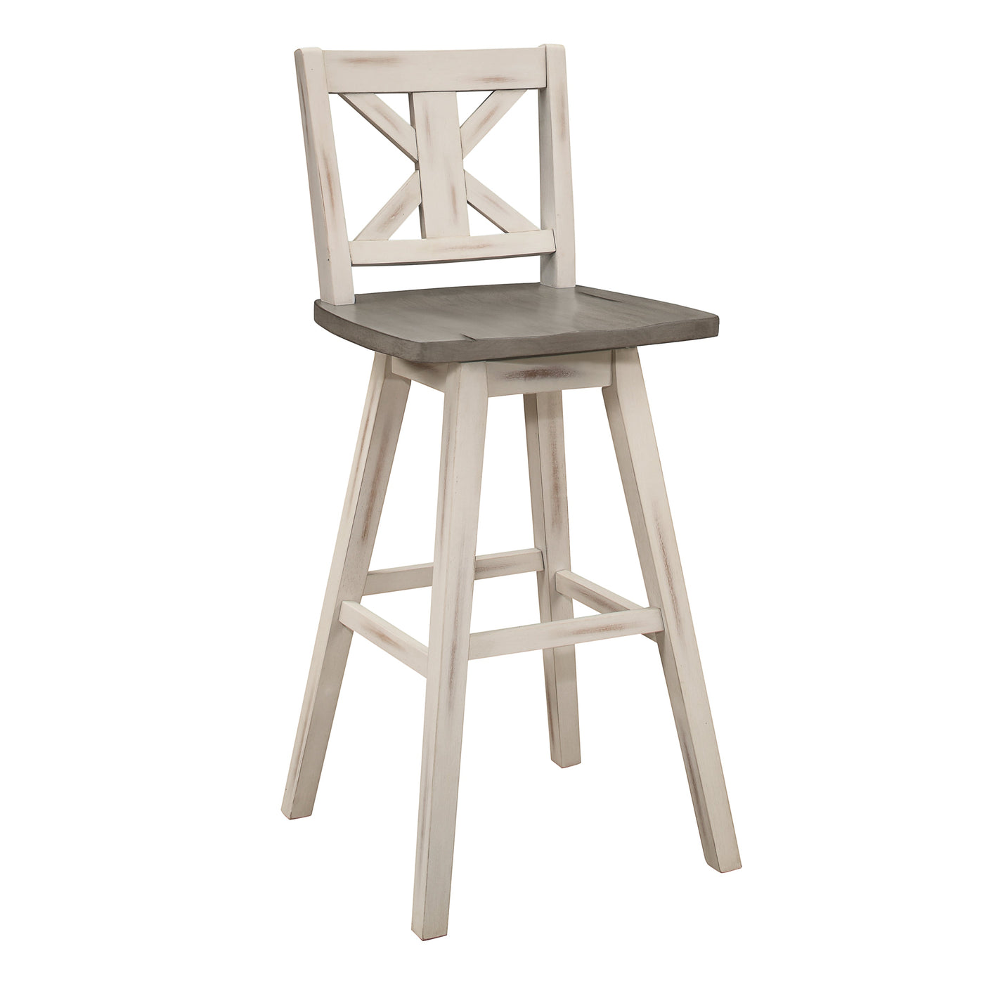 Willa Bar Height Stool - White, Grey