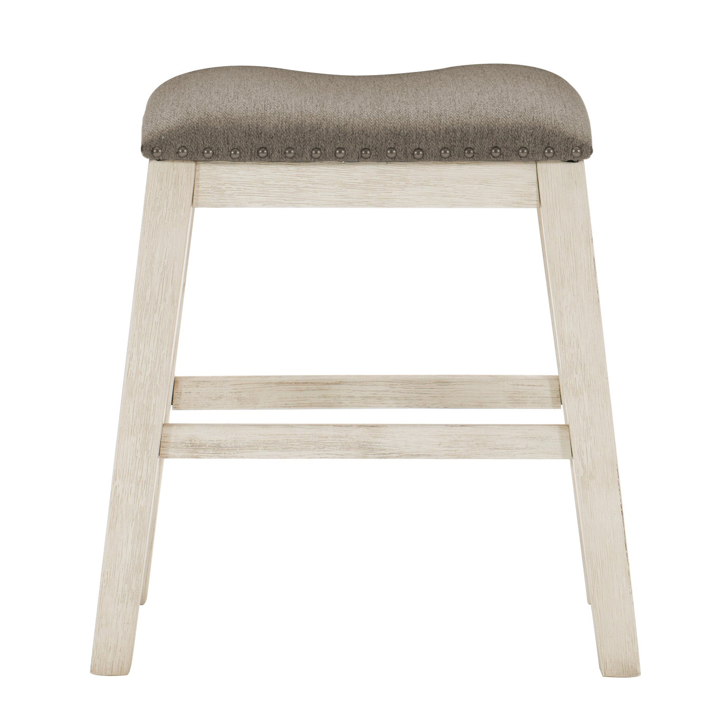 Timbre Counter Height Stool - Antique White and Brown