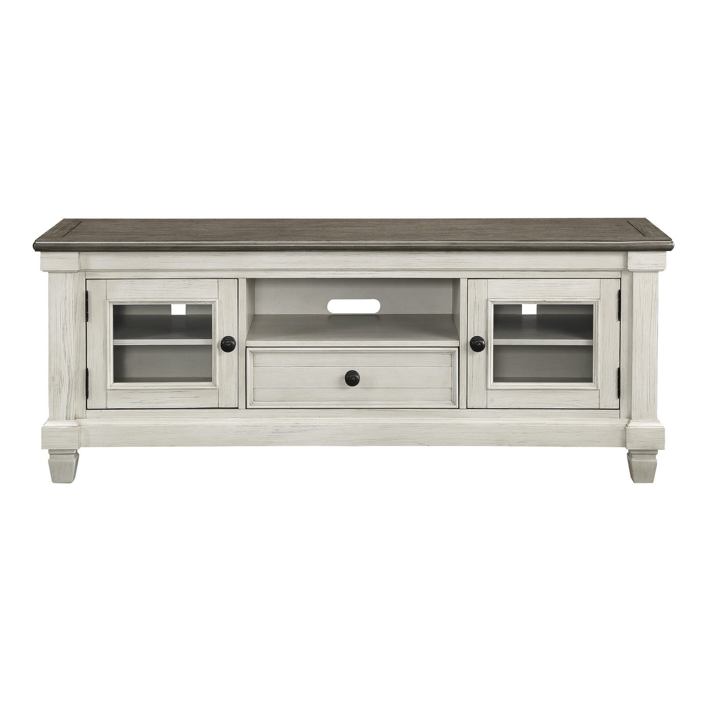 Harold TV Stand - Antique White and Brown