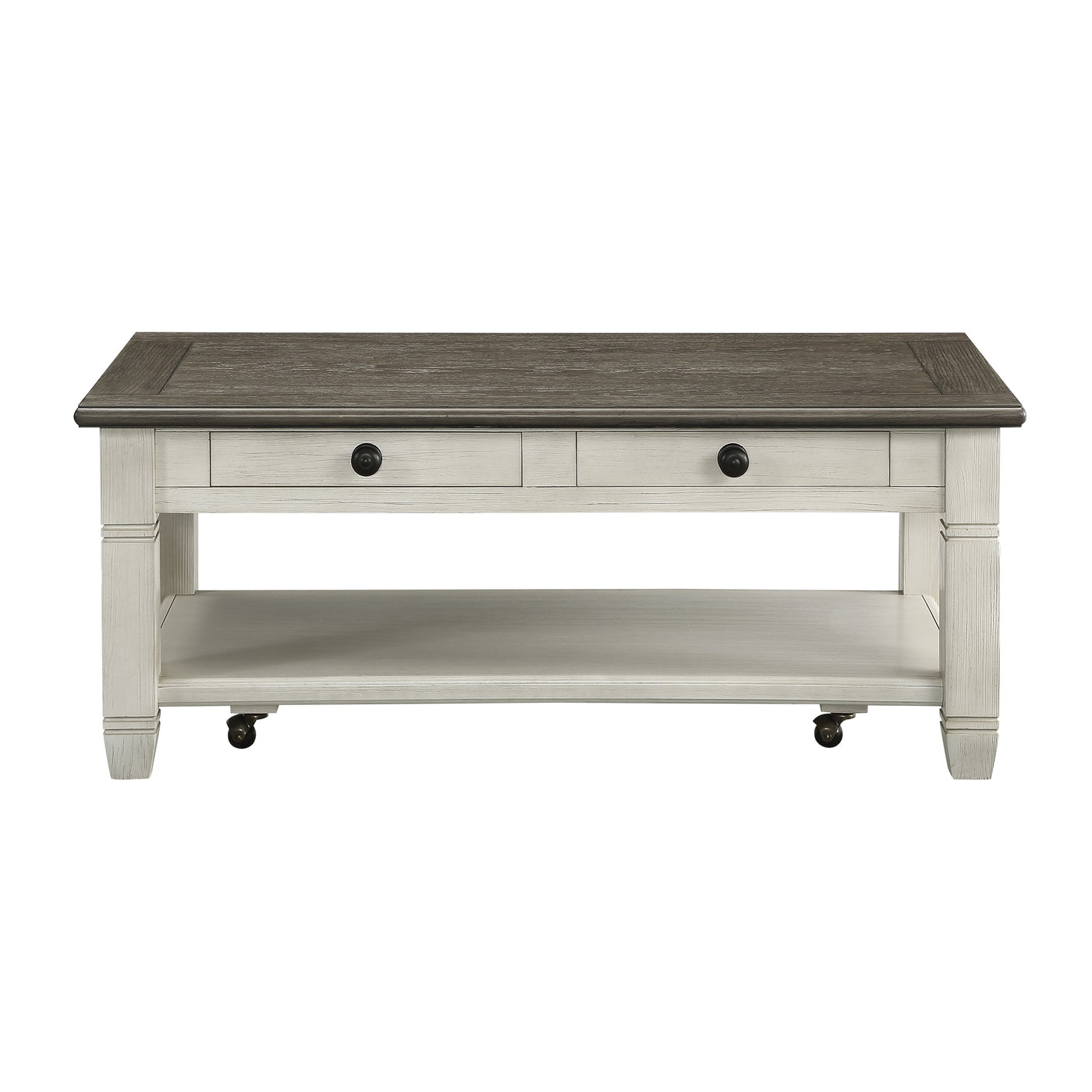 Harold Coffee Table - Antique White and Brown