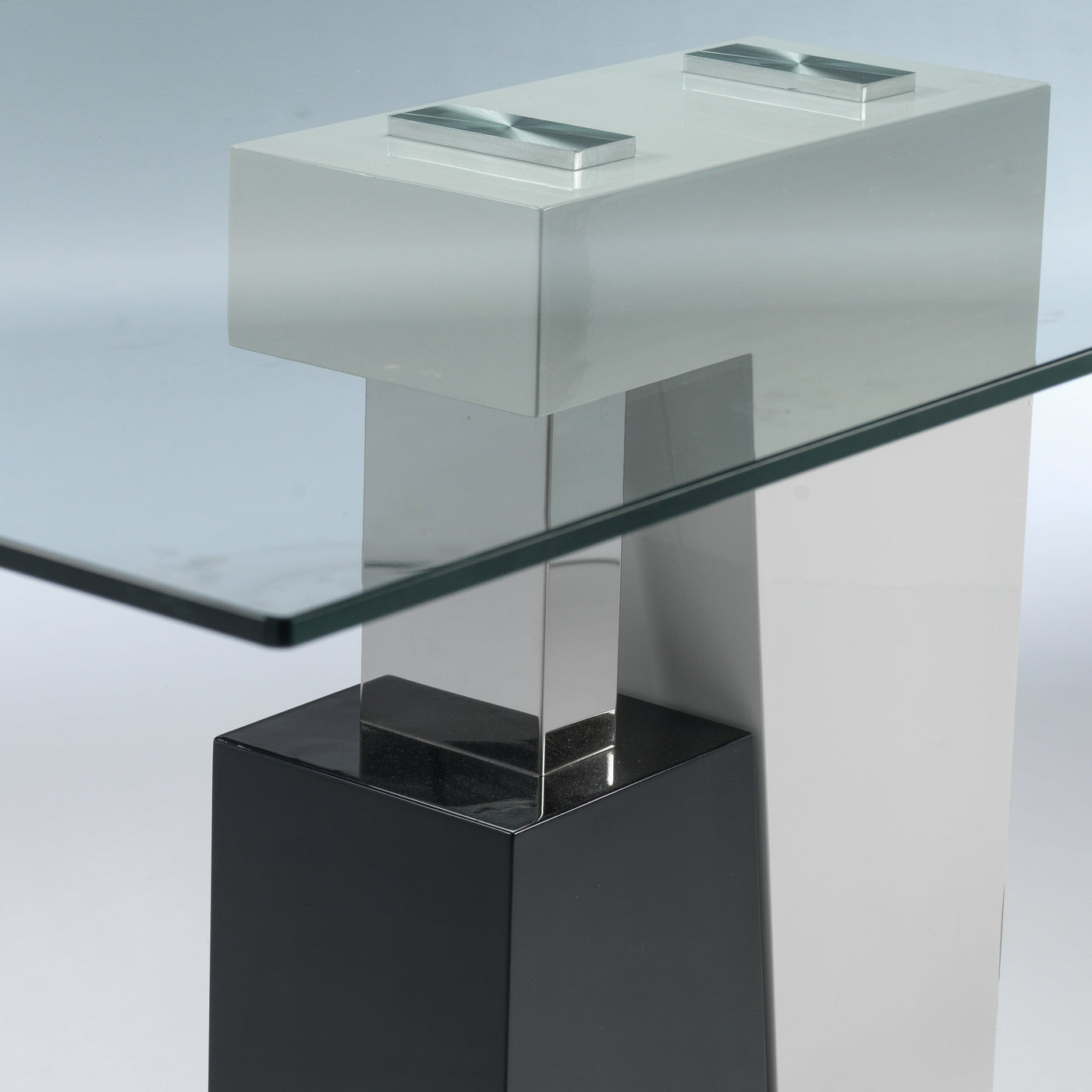 Padria Dining Table - Black,White & Stainless Steel