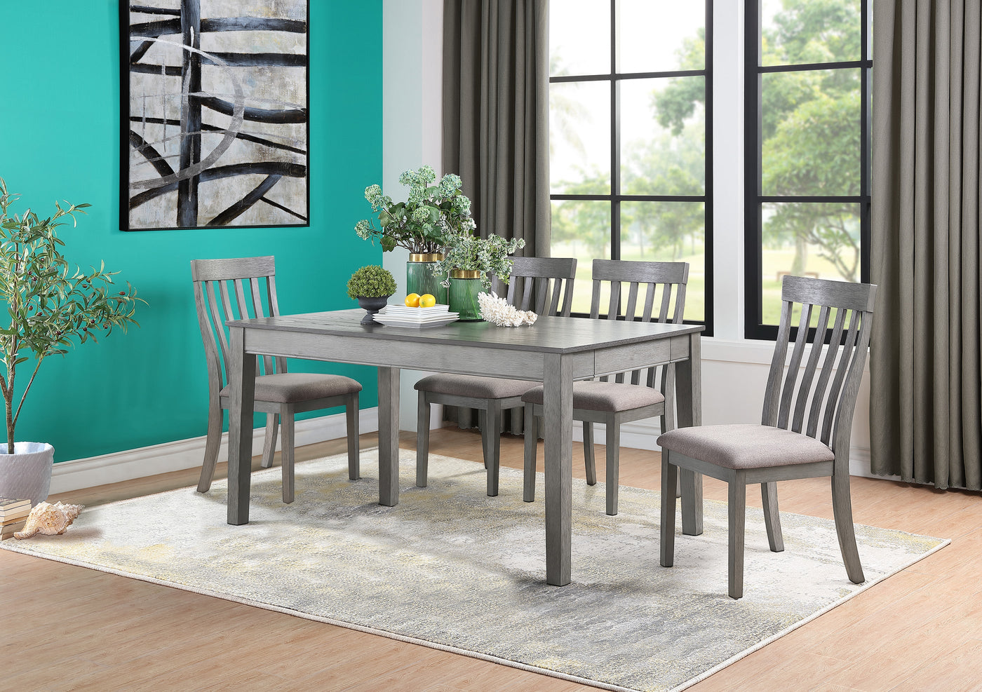Armhurst 5-Piece Dining Set - Grey and Charcoal