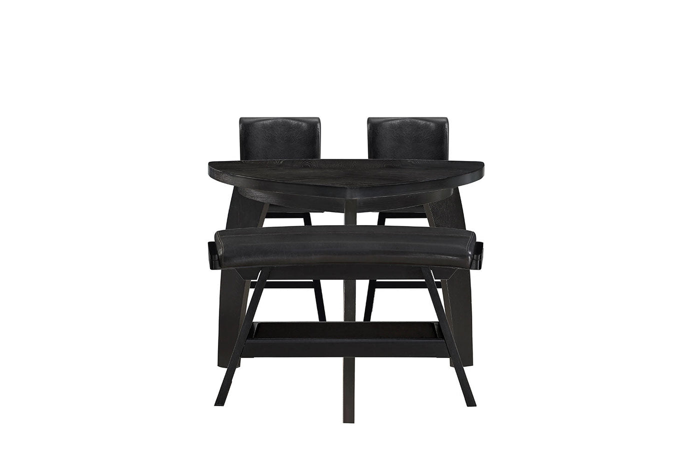 Hillshaw 4-Piece Bar Height Dining Set with Bench - Dark Brown