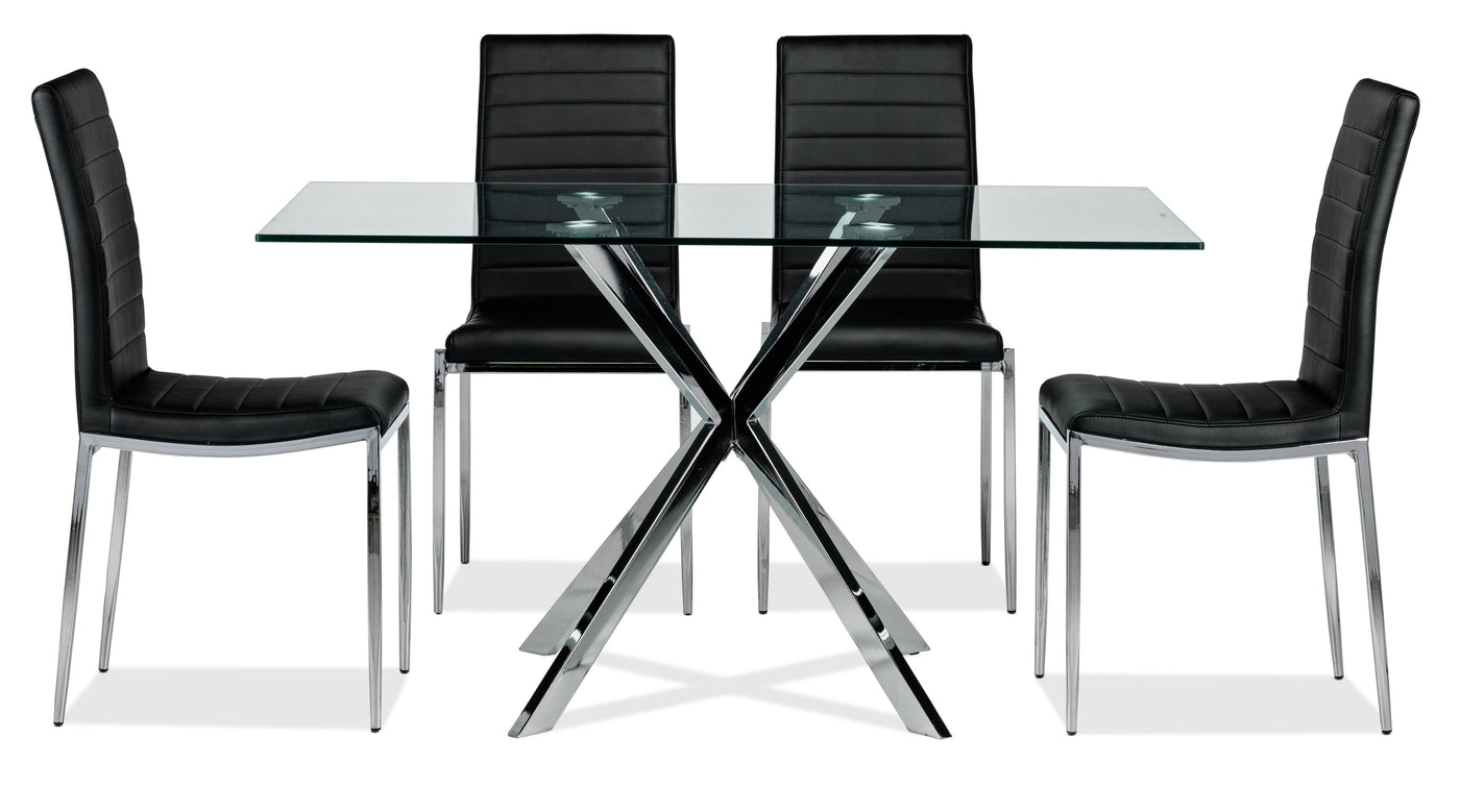 Darron 5-Piece Dining Set - Black