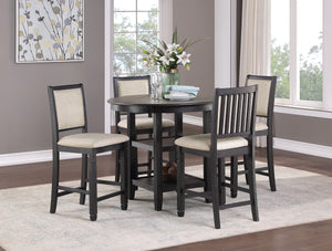 Sawyer 5-Piece Counter Height Dining Set - Beige, Black