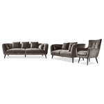 Maja Sofa, Loveseat and Accent Chair Set - Dark Taupe