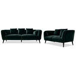 Maja Sofa and Loveseat Set - Green