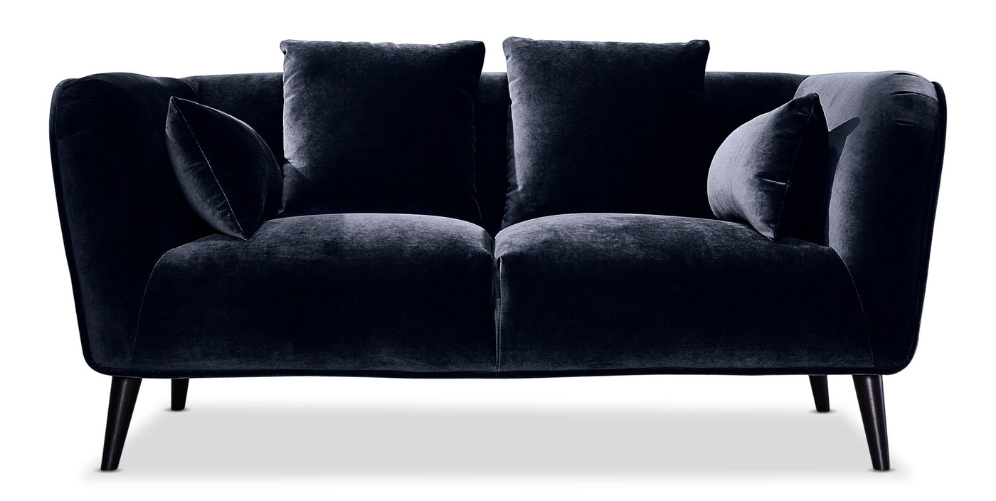 Maja Sofa and Loveseat Set - Dark Blue