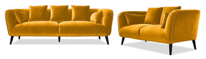 Maja Sofa and Loveseat Set - Yellow