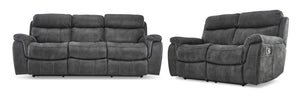 Morrow II Reclining Sofa and Loveseat Set - Grey