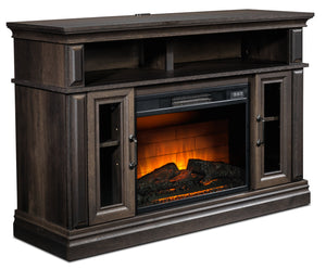 Samuel Fireplace TV Stand - Beige Brown Oak