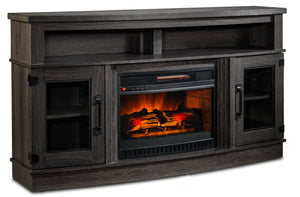 Jacob Fireplace TV Stand - Chocolate Oak