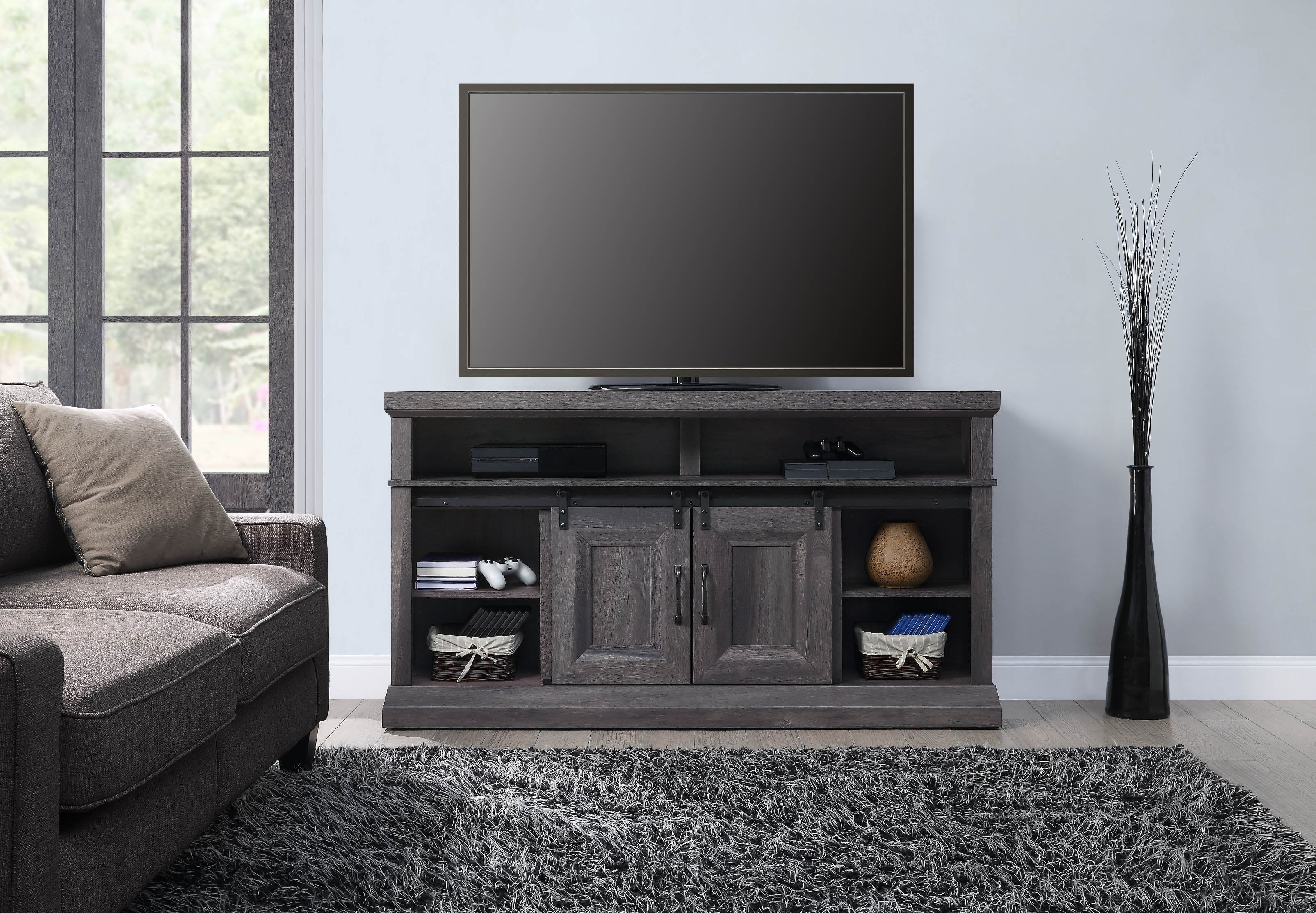 Preston Fireplace TV Stand - Charcoal