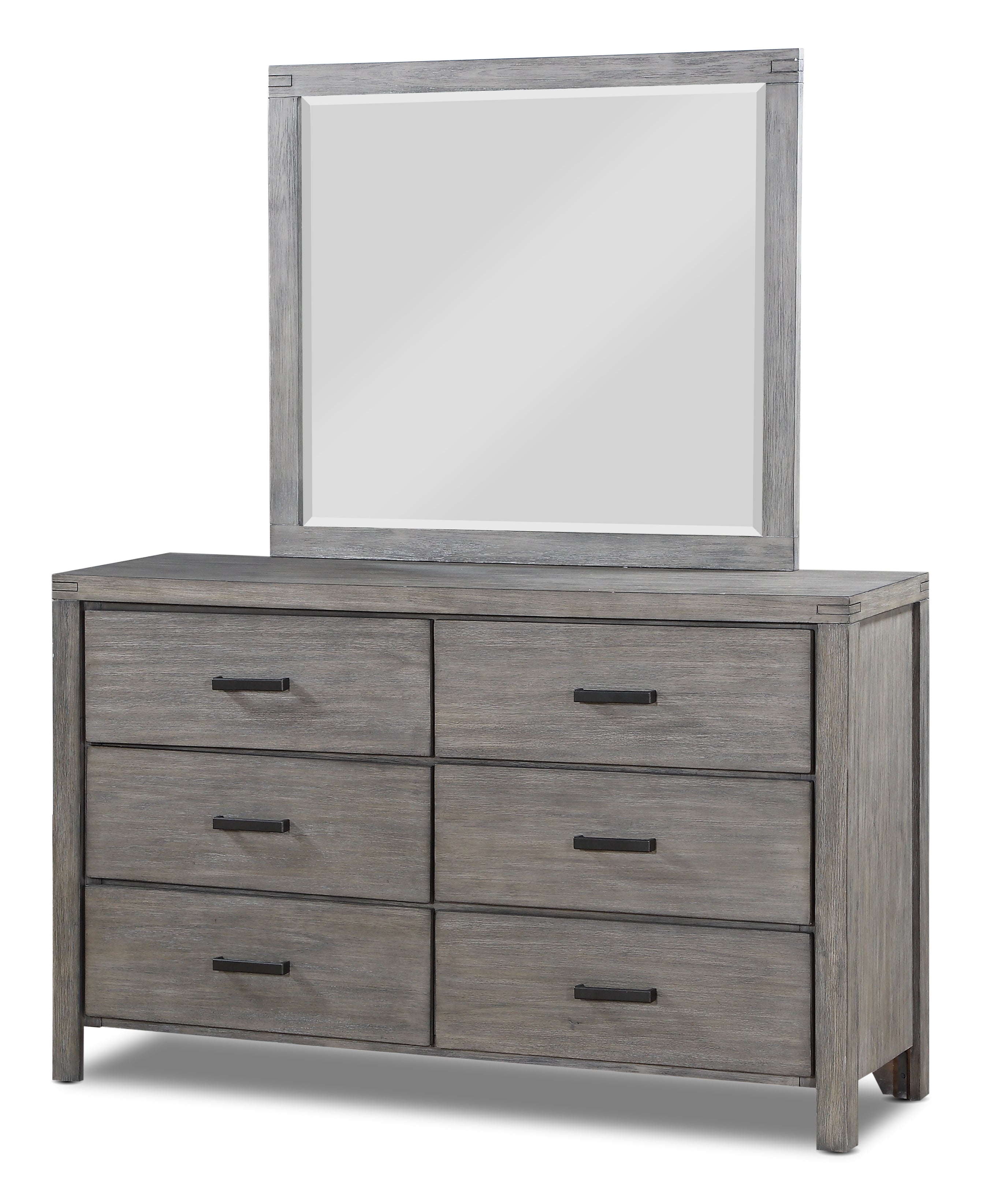 Copeland 6-Piece King Storage Bedroom Set- Wire-Brushed Grey