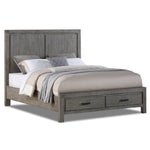 Copeland 3-Piece Queen Storage Bed - Wire-Brushed Grey