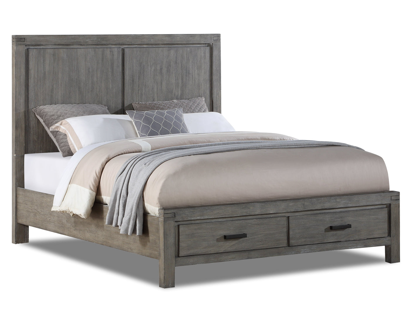 Copeland 6-Piece Queen Storage Bedroom Set- Wire-Brushed Grey