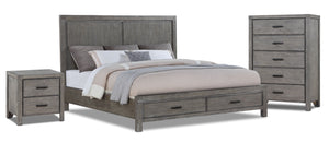 Copeland 5-Piece King Storage Bedroom Set-Wire-Brushed Grey