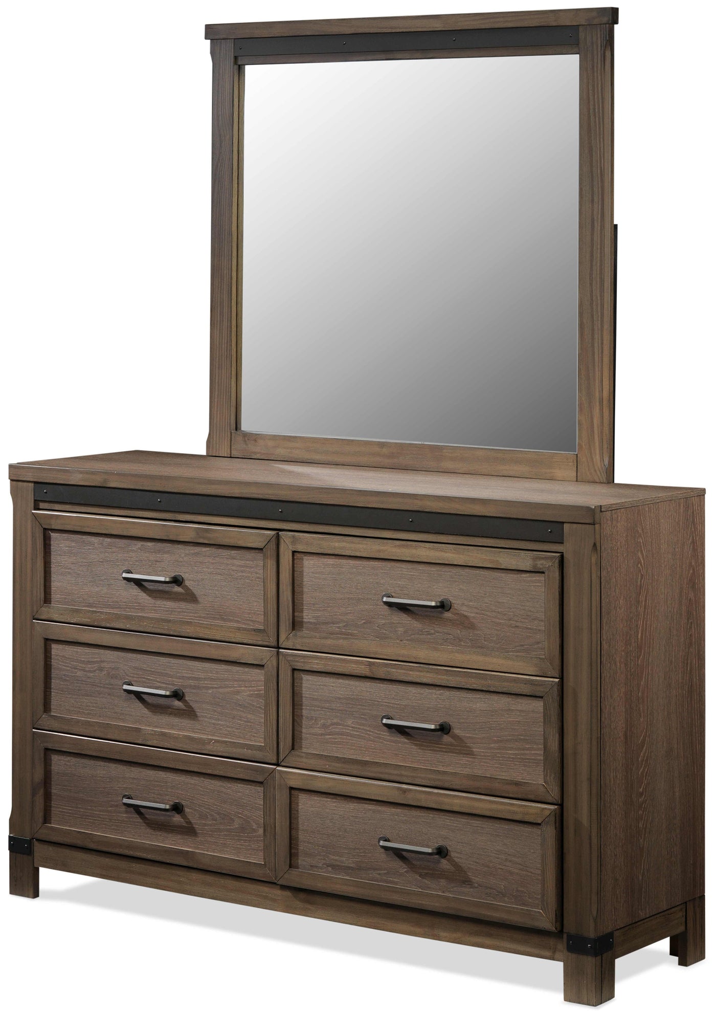 Rossco 6-Piece King Storage Bedroom Set - Rustic Oak