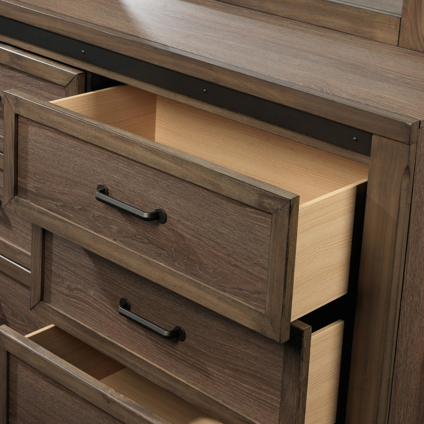 Rossco 6 Drawer Dresser - Rustic Oak