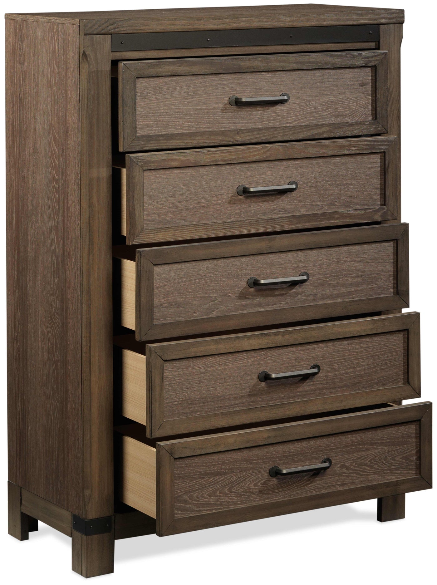 Rossco 5 Drawer Chest - Rustic Oak