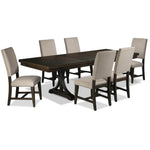 Flanigan 7-Piece Dining Set - Distressed Espresso