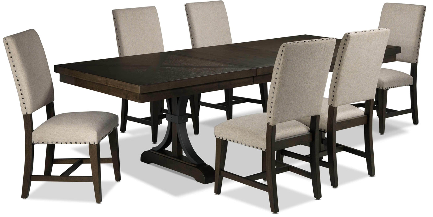Flanigan 7-Piece Dining Set - Distressed Espresso