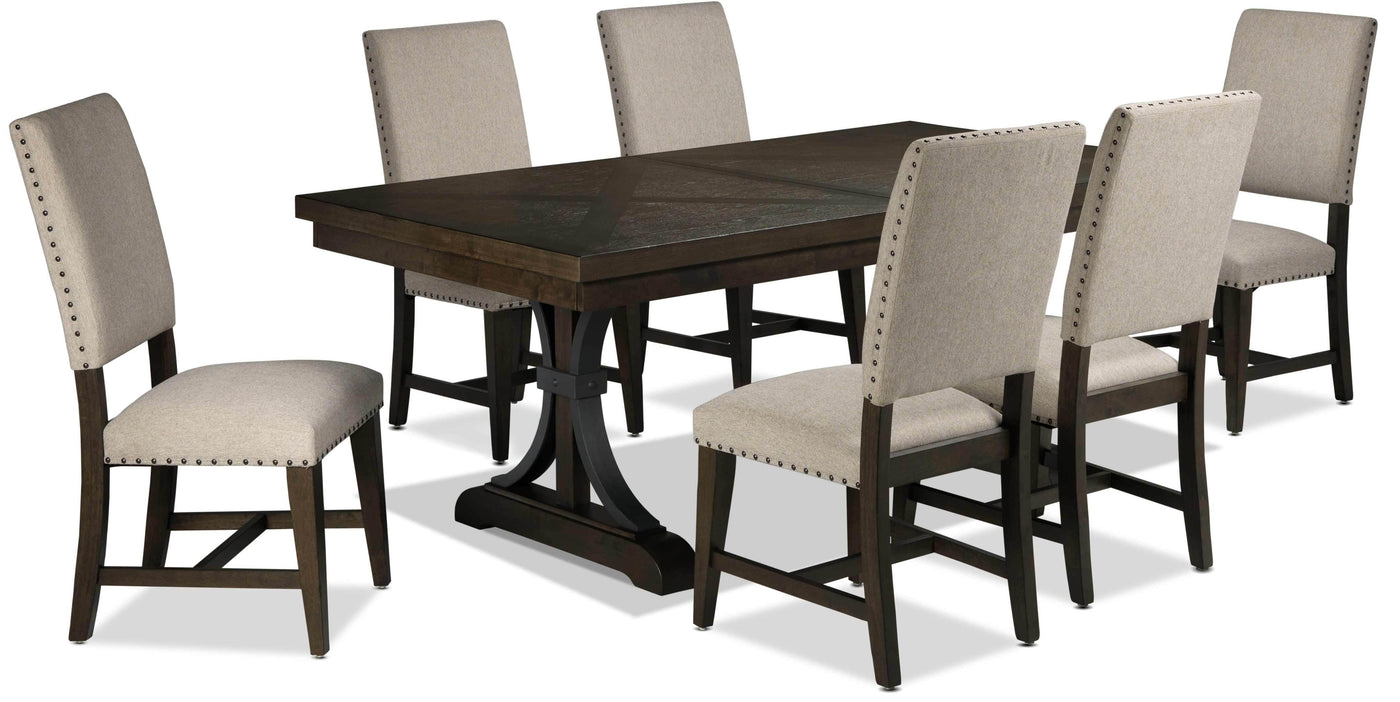Flanigan 7-Piece Dining Set - Distressed Espresso