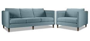 Amelia Sofa and Chair Set - Turquoise
