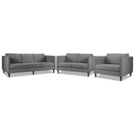 Amelia Sofa, Loveseat and Chair Set - Charcoal