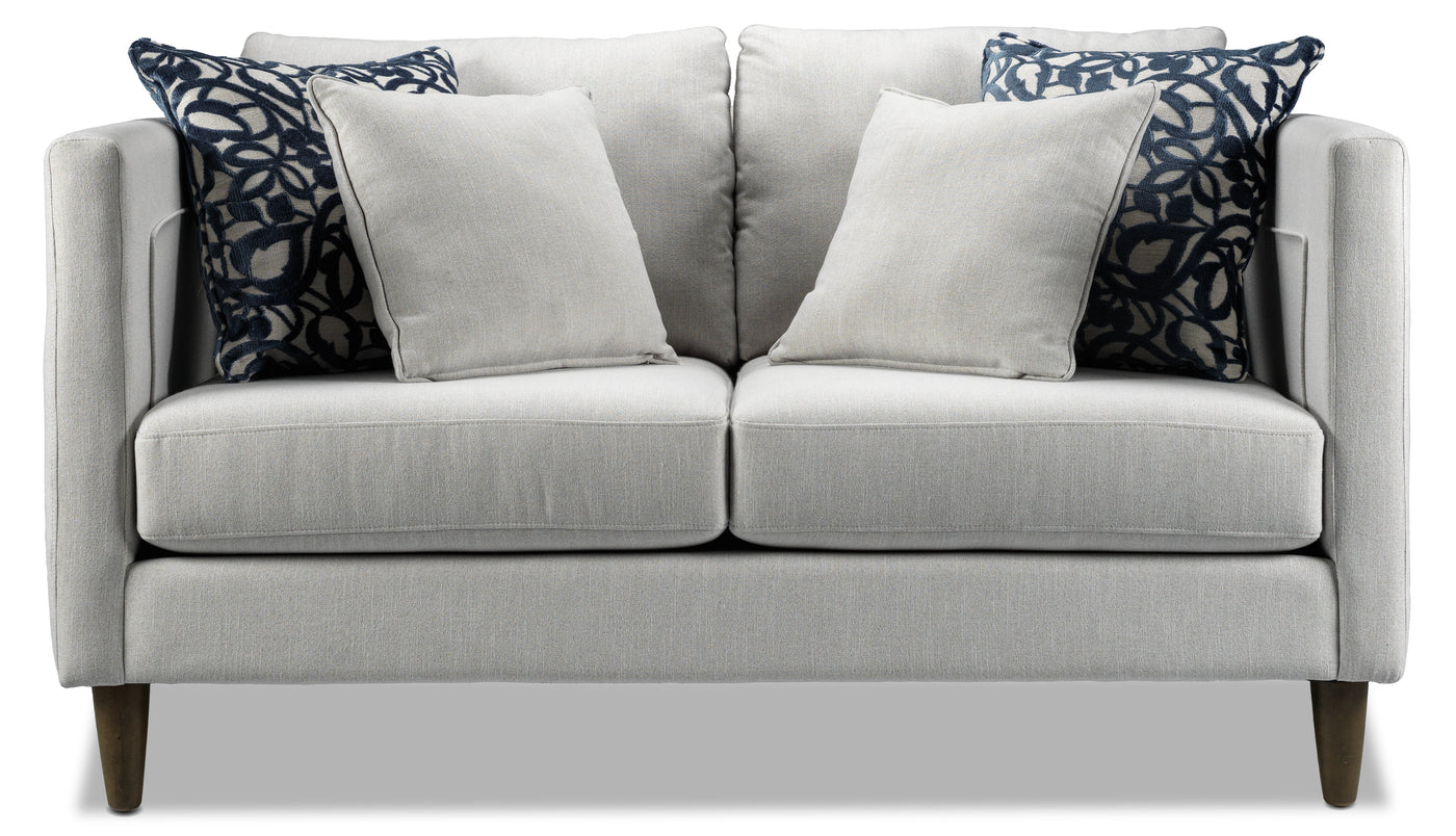 Amelia 2 Pc. Living Room Package w/ Loveseat - Light Grey