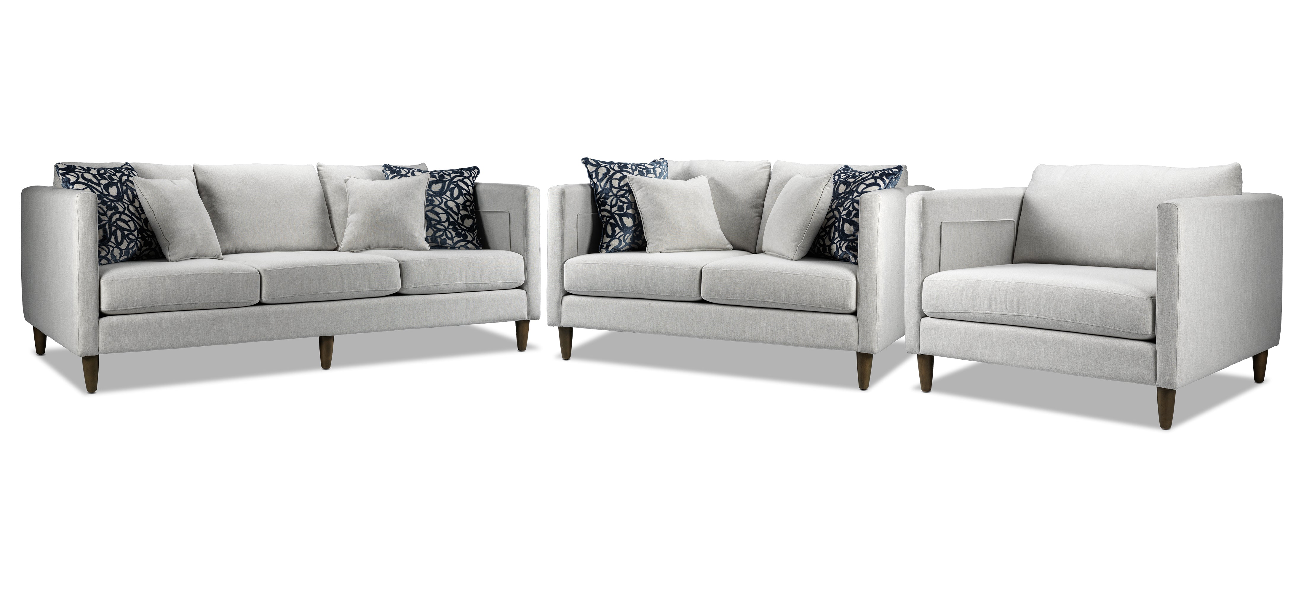 Amelia 3 Pc. Living Room Package - Light Grey