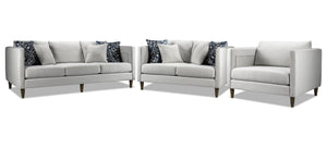 Amelia 3 Pc. Living Room Package - Light Grey