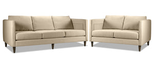 Amelia Sofa and Loveseat Set - Beige