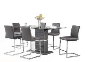 Atlas II 7-Piece Counter Height Dining Set - Grey, White