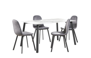 Kingston 5-Piece Dining Set - White/Grey