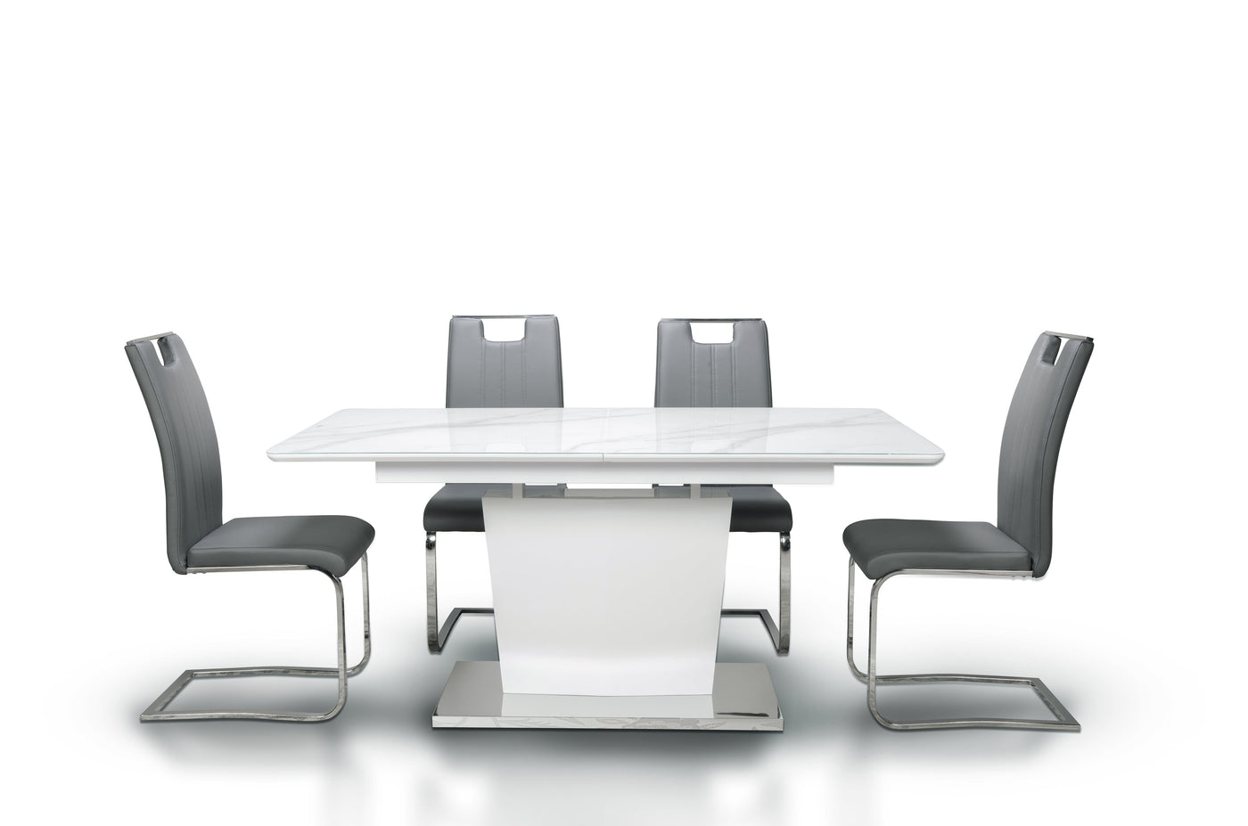 Rory 5-Piece Dining Set - White, Grey