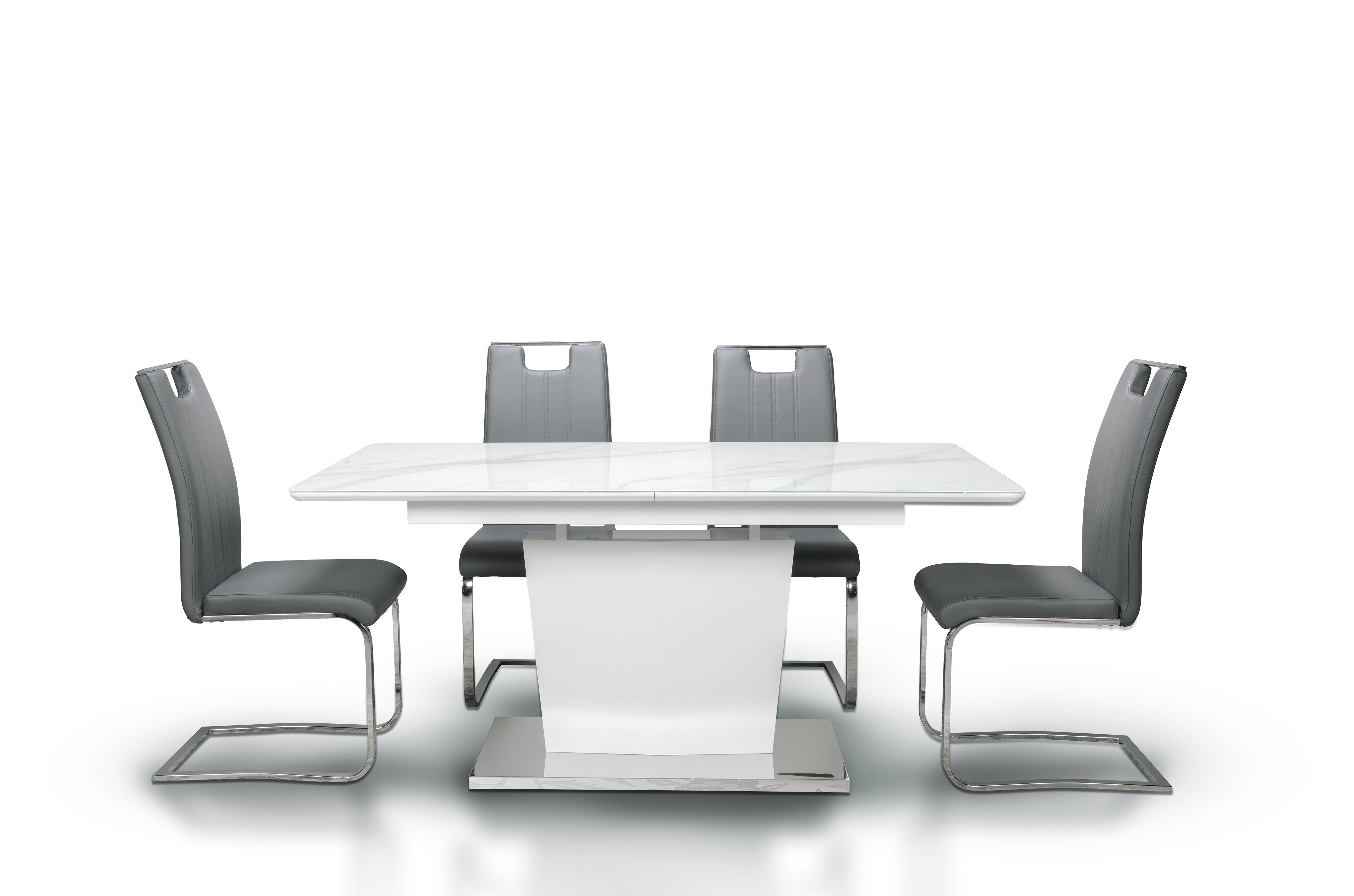 Rory 5-Piece Dining Set - White, Grey