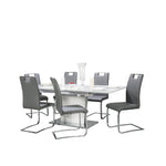 Rory 7-Piece Dining Set - White, Grey