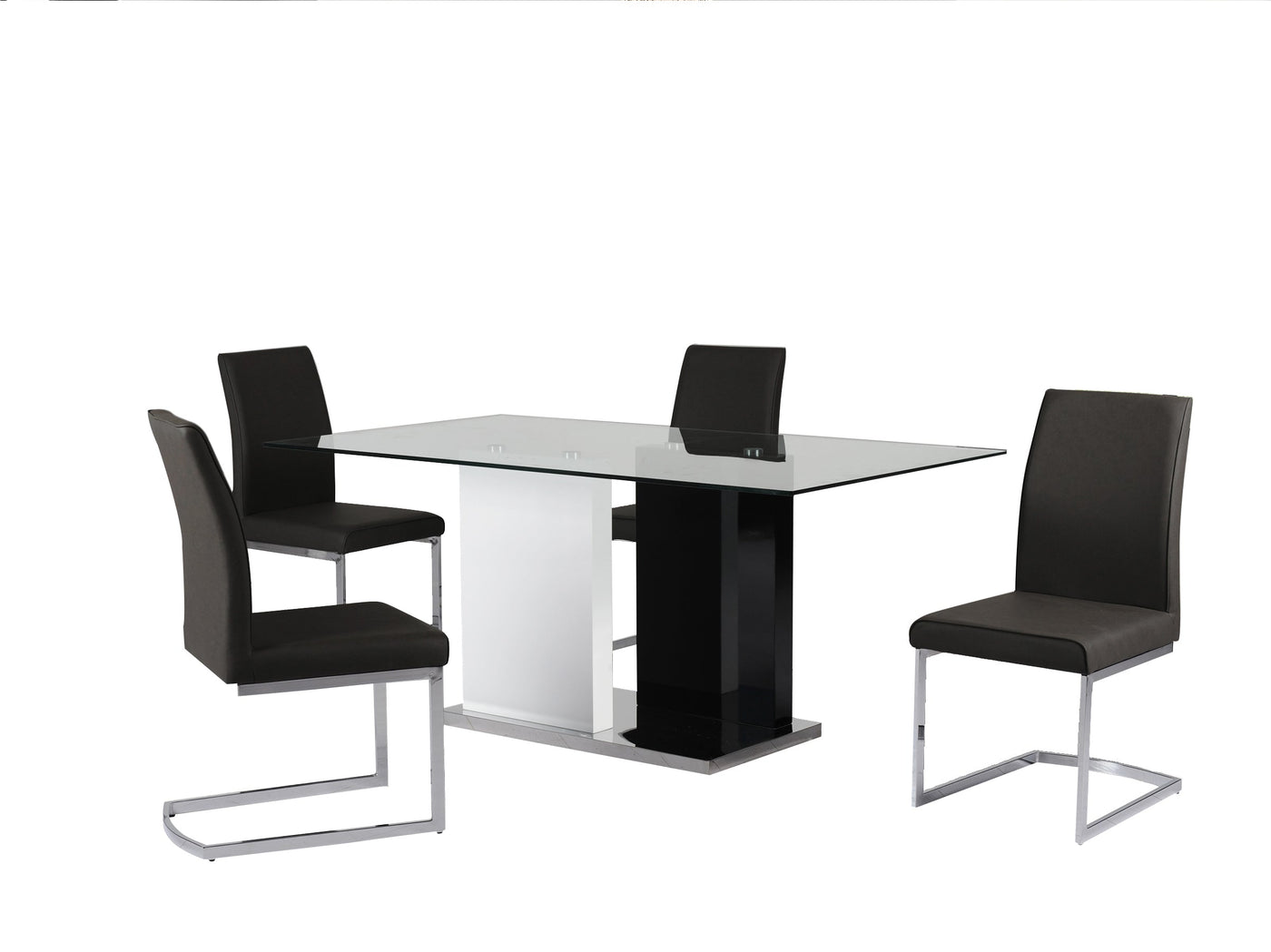 Atlas 5-Piece Dining Set - Black, White