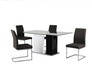 Atlas 5-Piece Dining Set - Black, White