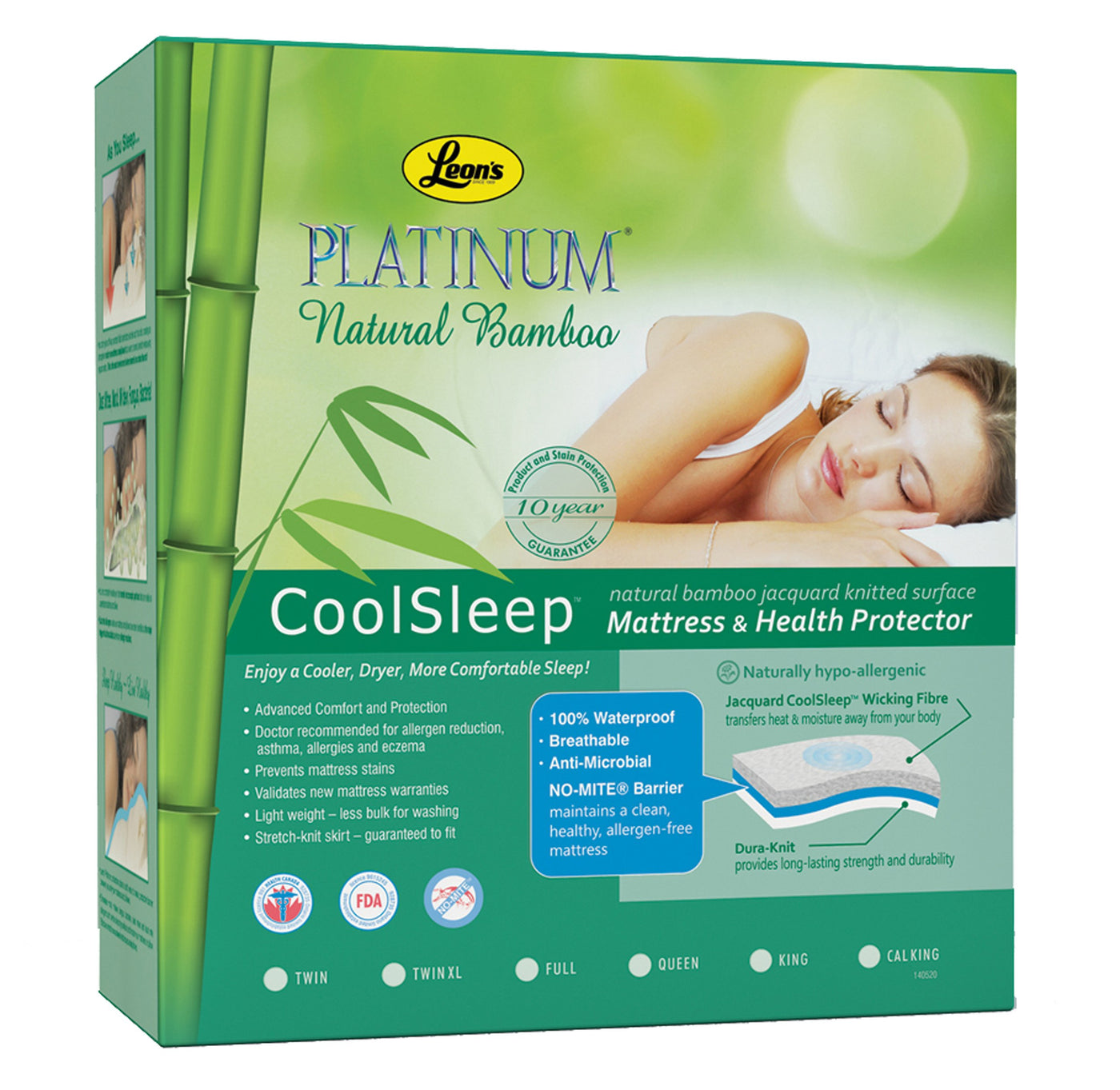 Platinum Twin XL Mattress Health Guard - Bamboo