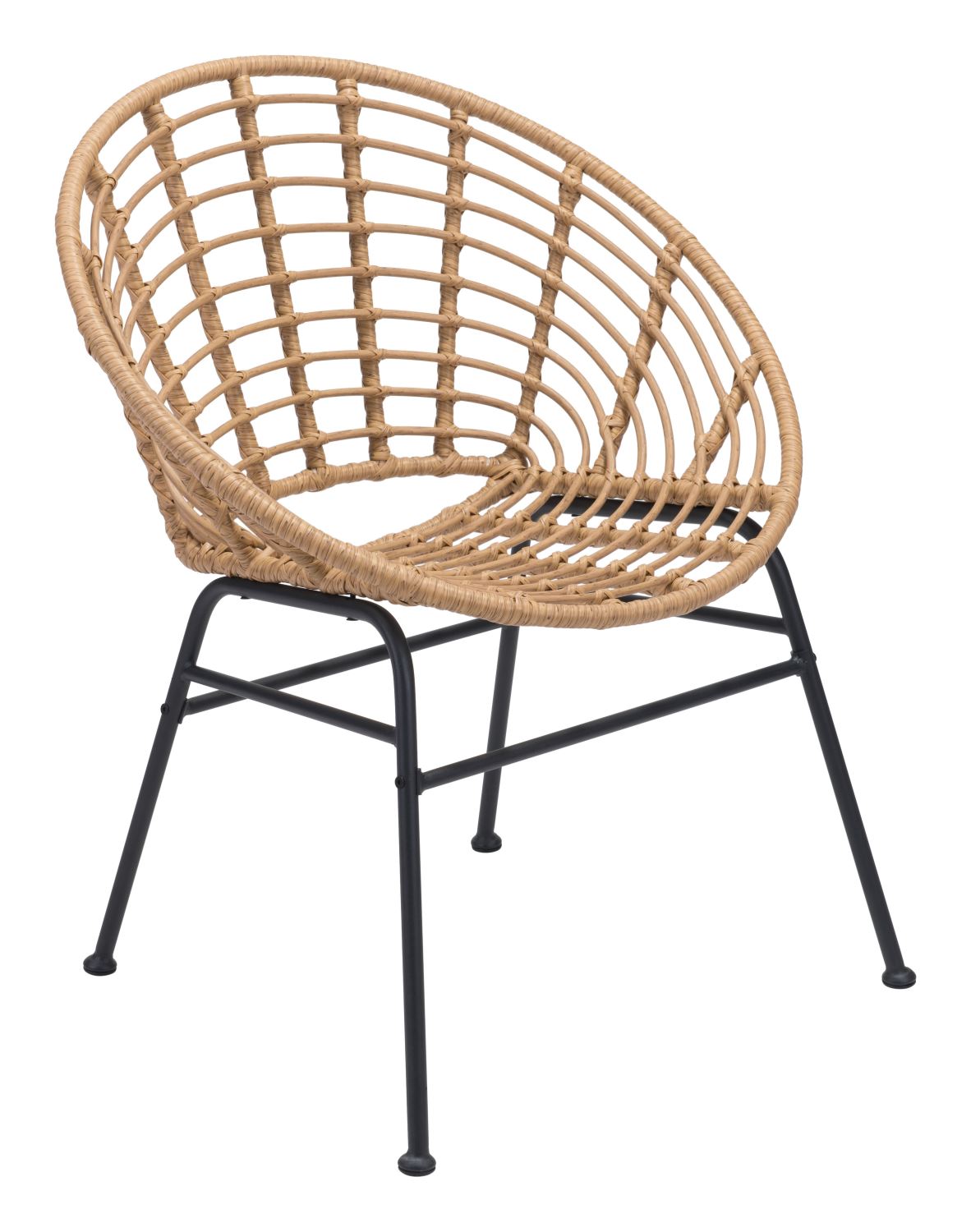 Kalyna Outdoor Papasan Dining Chair - Natural/Black - Set of 2
