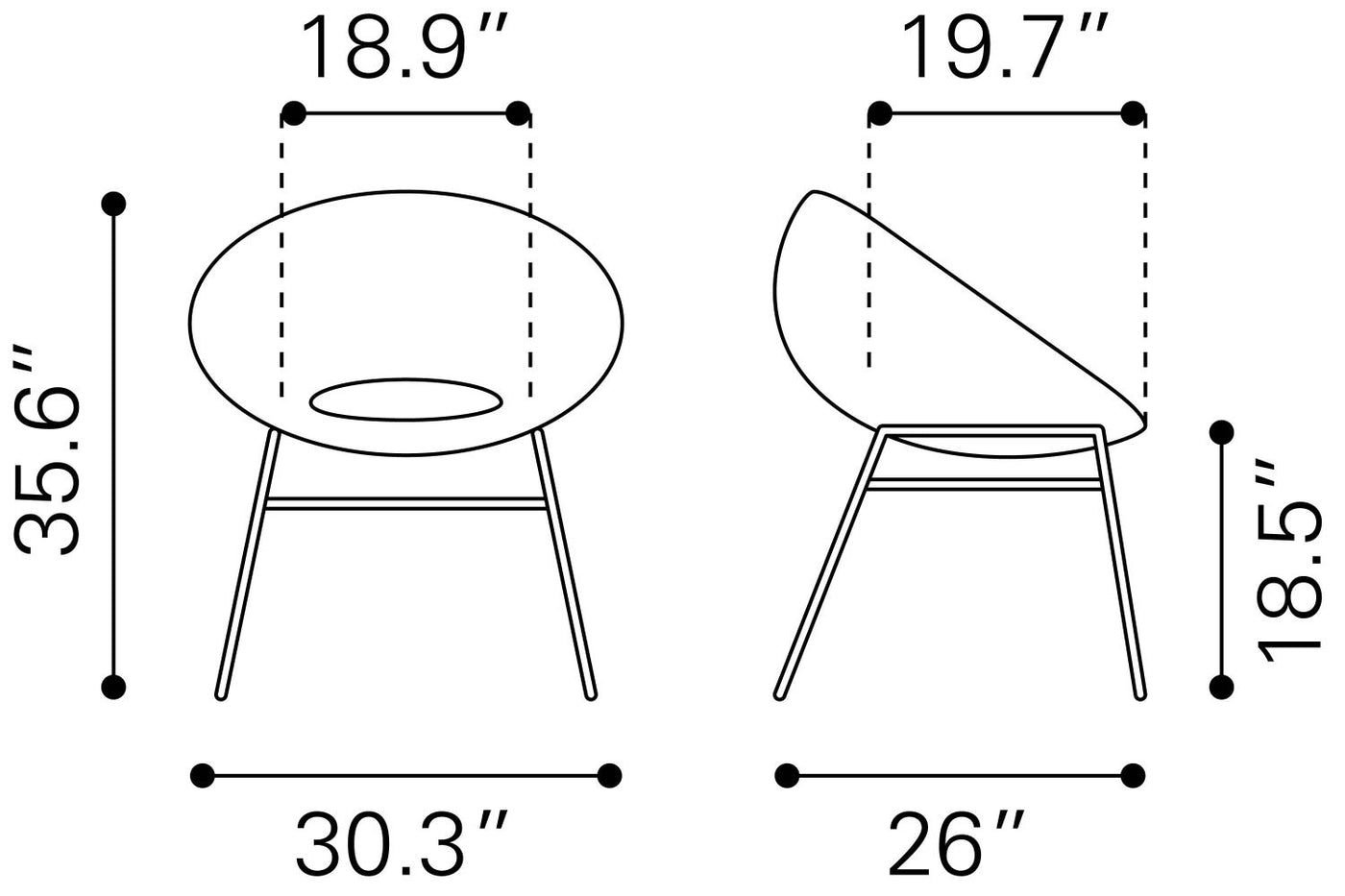 Kalyna Outdoor Papasan Dining Chair - Natural/Black - Set of 2