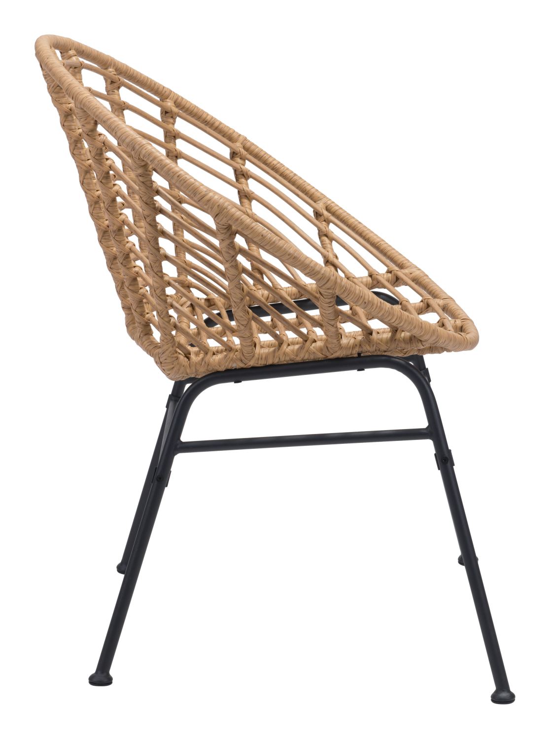 Kalyna Outdoor Papasan Dining Chair - Natural/Black - Set of 2